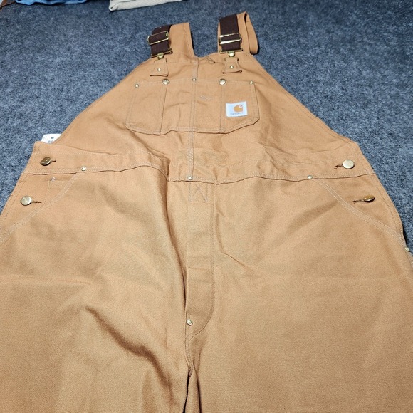 Carhartt Vintage Bib Overalls 6FB Double Knee 46x36 Deadstock Big Tall Union USA - Picture 4 of 12